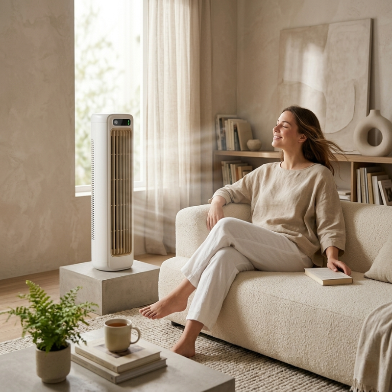 Rechargeable Table Fan Portable Oscillating 3-Speed Touch Control