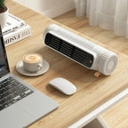 Portable Tower Fan, Bladeless Design, 360° Air Circulation, Battery Operated