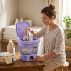 Portable Washing Machine 8 L Foldable Timer Modes Compact