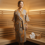 Reversible Kimono Bathrobe Organic Cotton Lightweight Soft Robe VexonGear