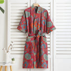 Reversible Kimono Bathrobe Organic Cotton Lightweight Soft Robe VexonGear