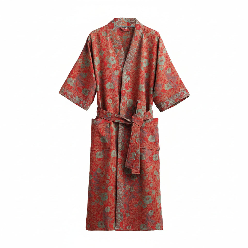 Reversible Kimono Bathrobe Organic Cotton Lightweight Soft Robe VexonGear