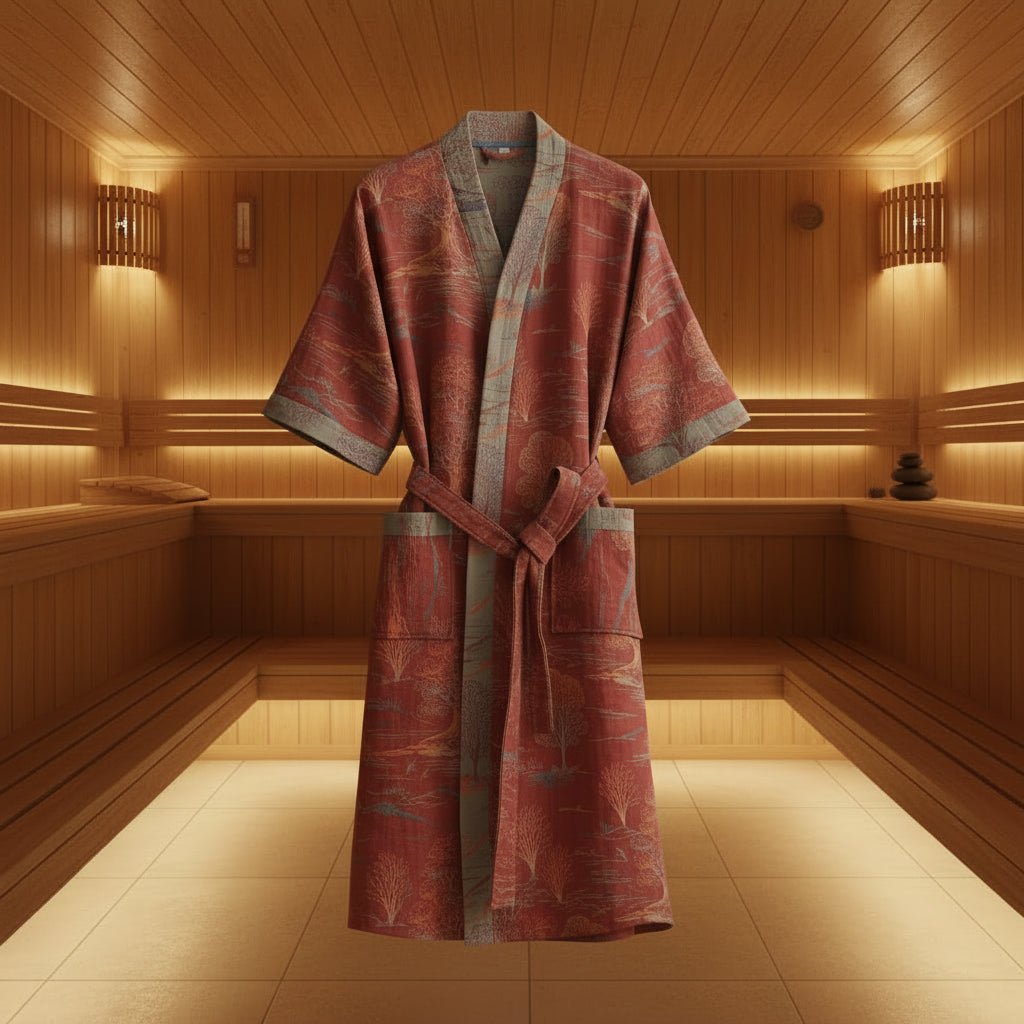 Reversible Kimono Bathrobe Organic Cotton Lightweight Soft Robe VexonGear