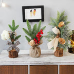 Mini Christmas Tree Set | Rustic Tabletop Holiday Decorations VexonGear
