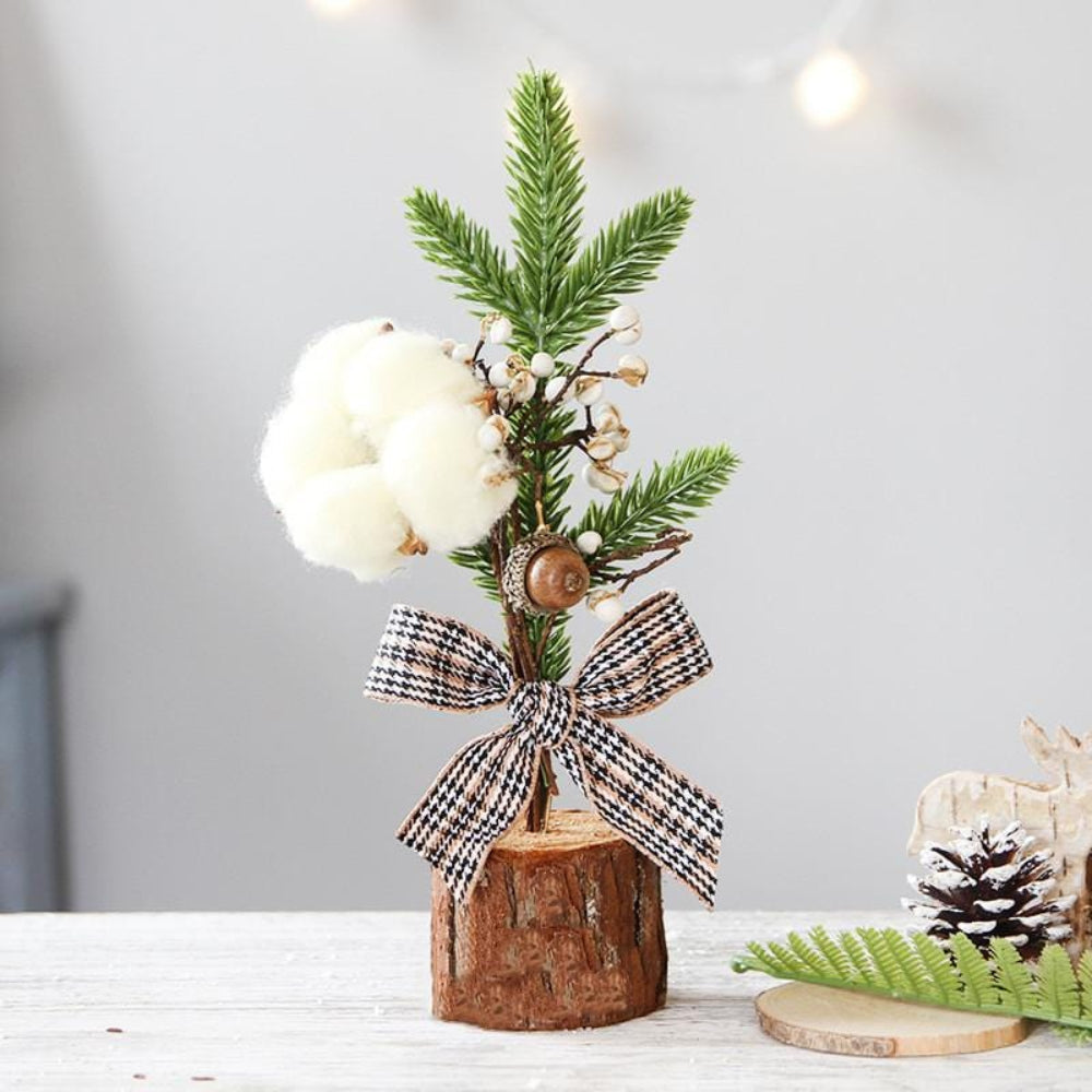 Mini Christmas Tree Set | Rustic Tabletop Holiday Decorations VexonGear