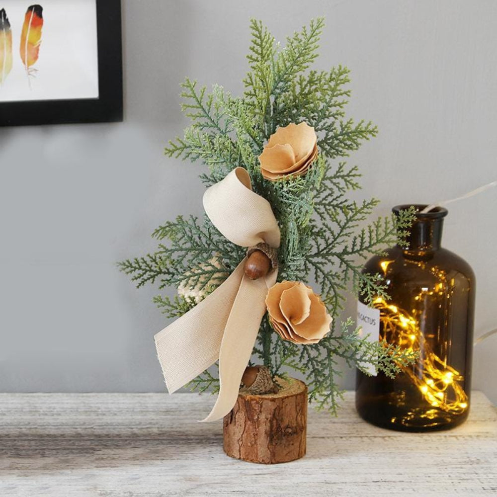 Mini Christmas Tree Set | Rustic Tabletop Holiday Decorations VexonGear