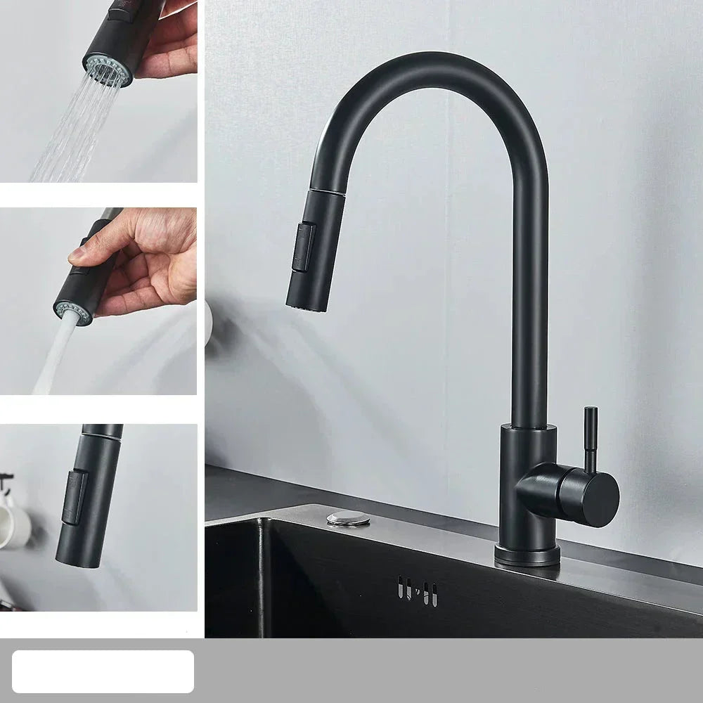 Modern Pull Down Kitchen Faucet | Brushed Nickel Flexible Spout VexonGear