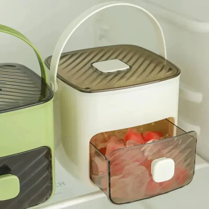 Modern Ice Cube Maker | Double Layer Storage With Handle VexonGear