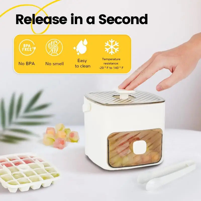 Modern Ice Cube Maker | Double Layer Storage With Handle VexonGear
