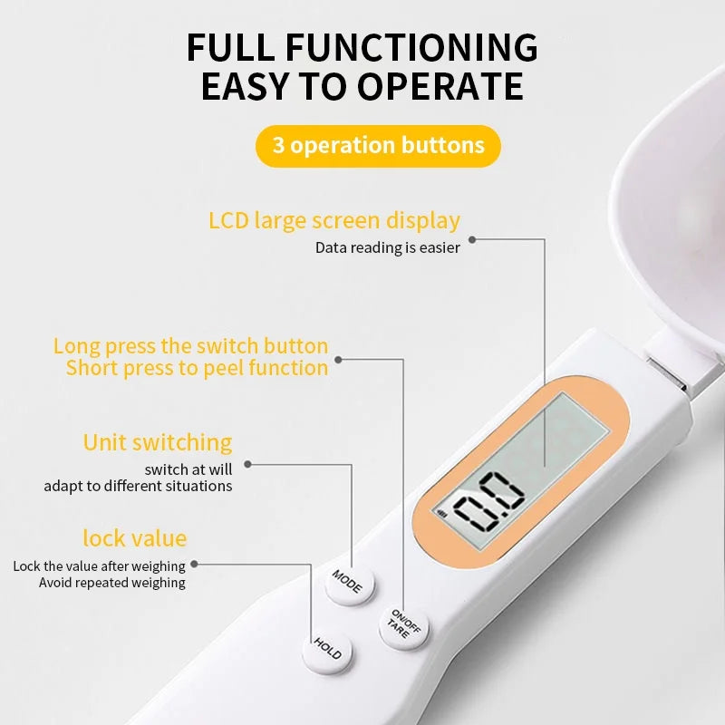 Digital Kitchen Scale Spoon | LCD Display Precision Measuring Tool VexonGear