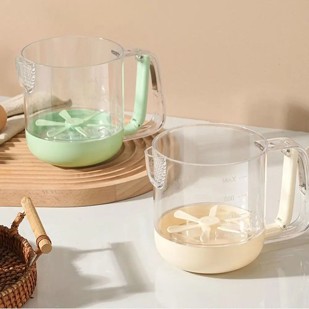 Kitchen Mixing Cup | Manual Stirring Beater With Spring Handle VexonGear