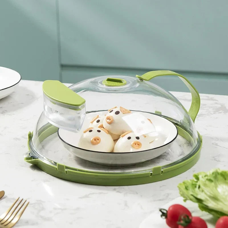 Microwave Food Cover | Steam Vent Splatter Guard With Handle VexonGear