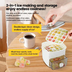Modern Ice Cube Maker | Double Layer Storage With Handle VexonGear