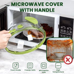 Microwave Food Cover | Steam Vent Splatter Guard With Handle VexonGear