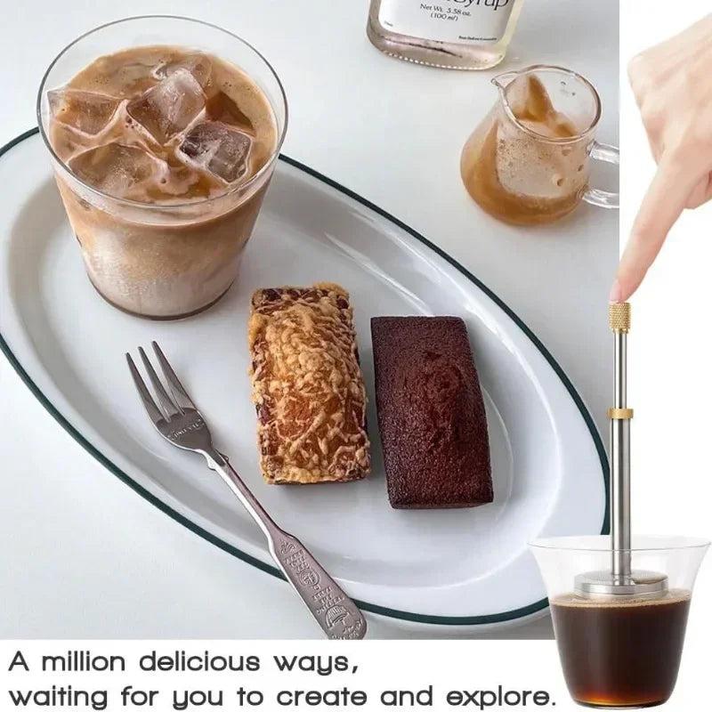 Portable French Press Coffee & Tea Maker | Stainless Steel Travel Brewer VexonGear
