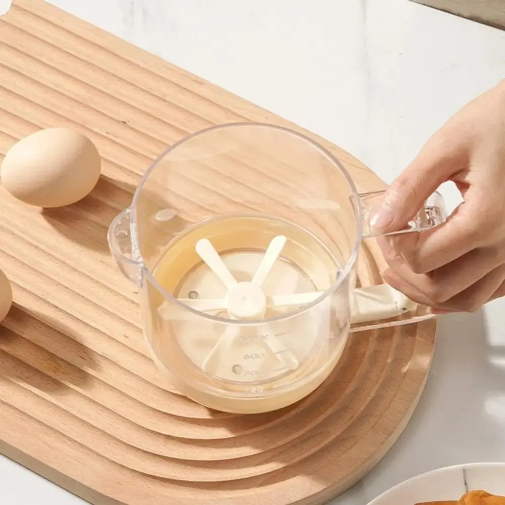 Kitchen Mixing Cup | Manual Stirring Beater With Spring Handle VexonGear