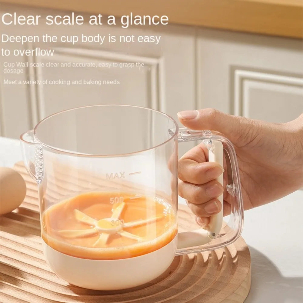 Kitchen Mixing Cup | Manual Stirring Beater With Spring Handle VexonGear