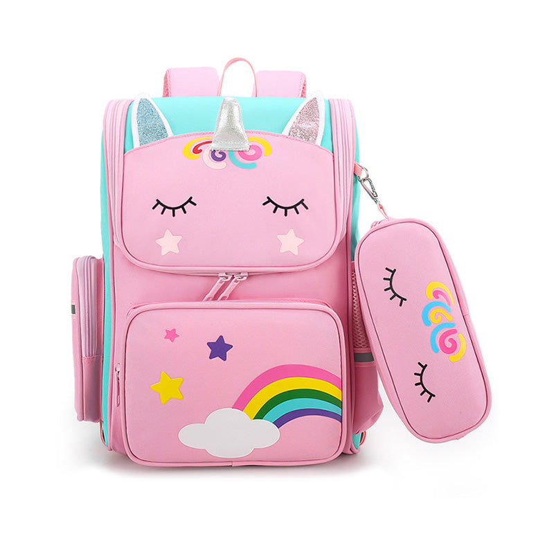 Kids Unicorn School Backpack | Rainbow Design With Matching Pencil Case VexonGear