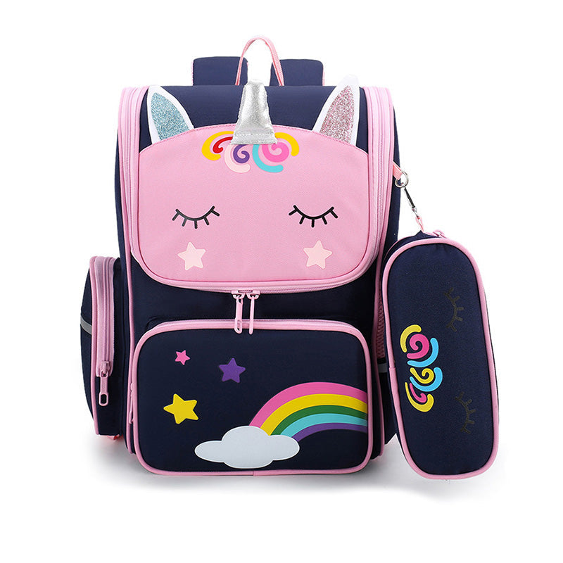 Kids Unicorn School Backpack | Rainbow Design With Matching Pencil Case VexonGear