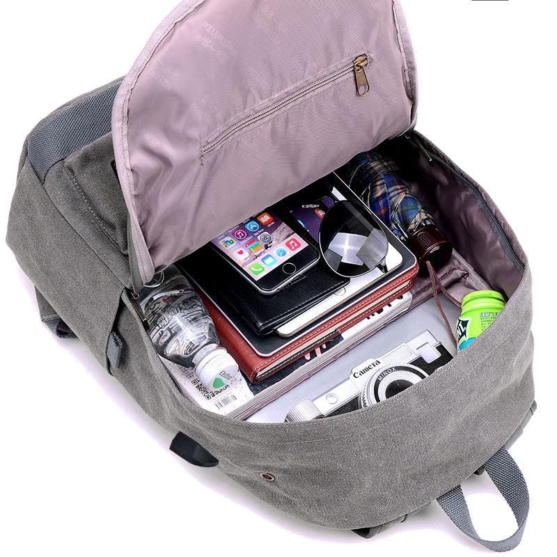 Canvas Student Backpack | USB Charging Port & Durable Design VexonGear