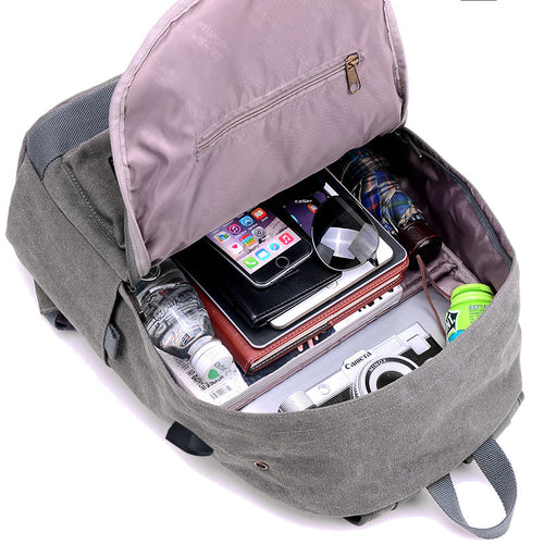 Canvas Student Backpack | USB Charging Port & Durable Design VexonGear