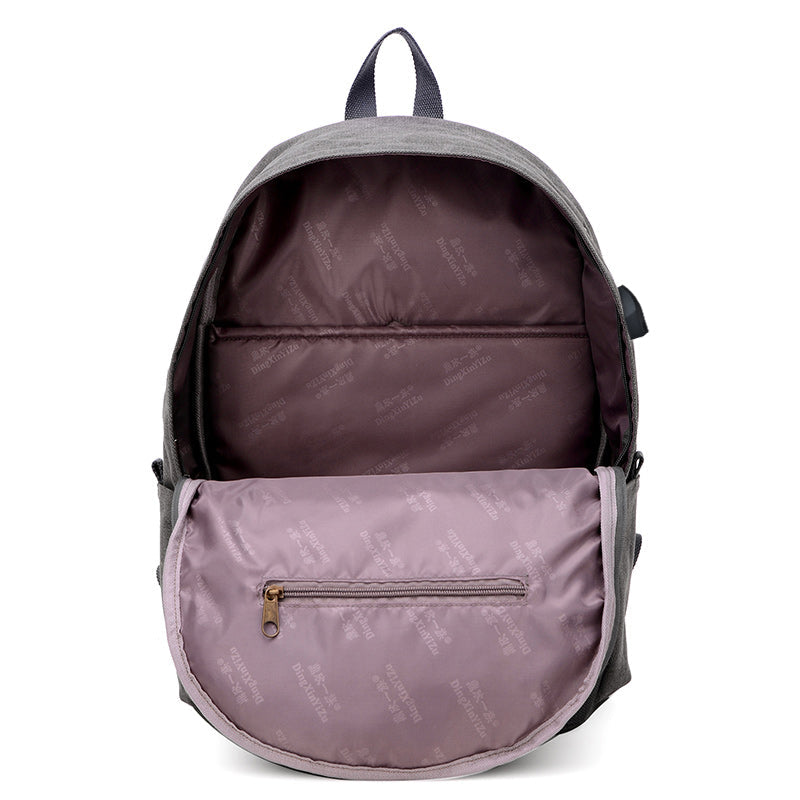 Canvas Student Backpack | USB Charging Port & Durable Design VexonGear