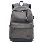 Canvas Student Backpack | USB Charging Port & Durable Design VexonGear