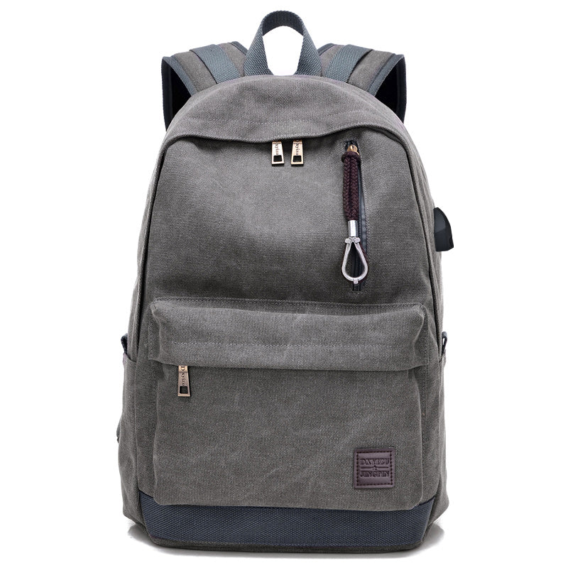 Canvas Student Backpack | USB Charging Port & Durable Design VexonGear