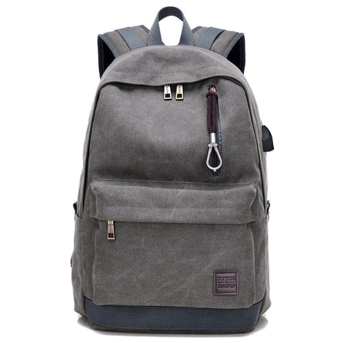 Canvas Student Backpack | USB Charging Port & Durable Design VexonGear