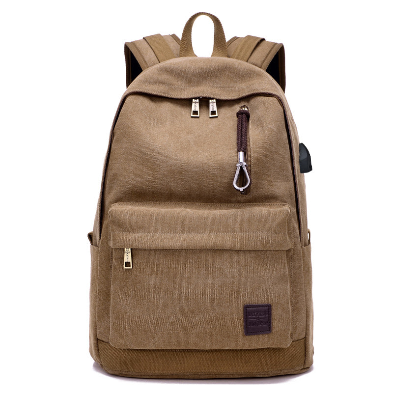 Canvas Student Backpack | USB Charging Port & Durable Design VexonGear