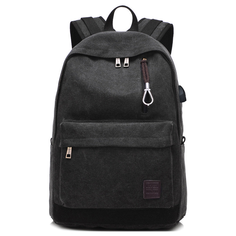 Canvas Student Backpack | USB Charging Port & Durable Design VexonGear