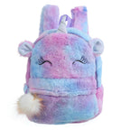 Plush Unicorn Backpack | Pastel Rainbow Fur Design VexonGear