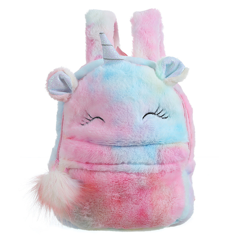 Plush Unicorn Backpack | Pastel Rainbow Fur Design VexonGear