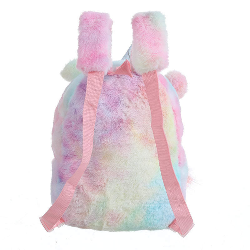 Plush Unicorn Backpack | Pastel Rainbow Fur Design VexonGear