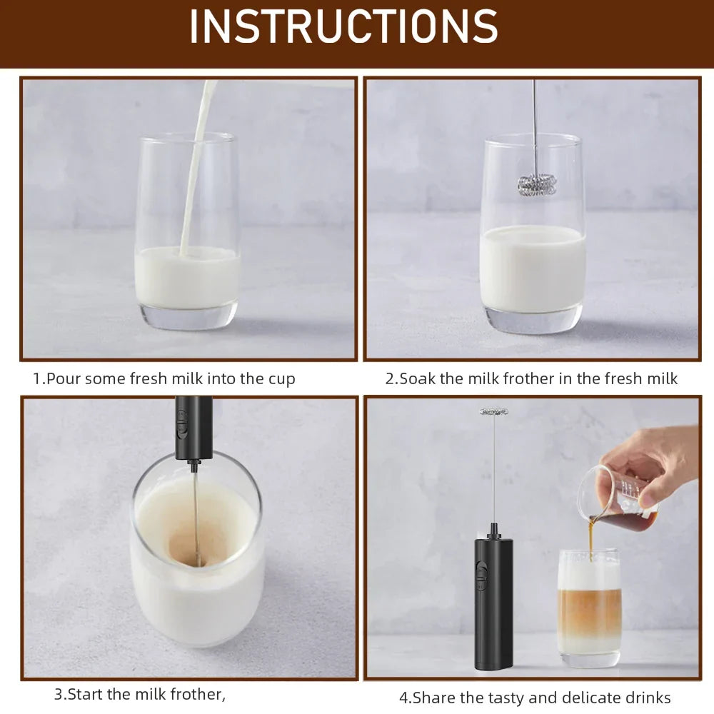 Electric Milk Frother | Professional Handheld Coffee Whisk VexonGear