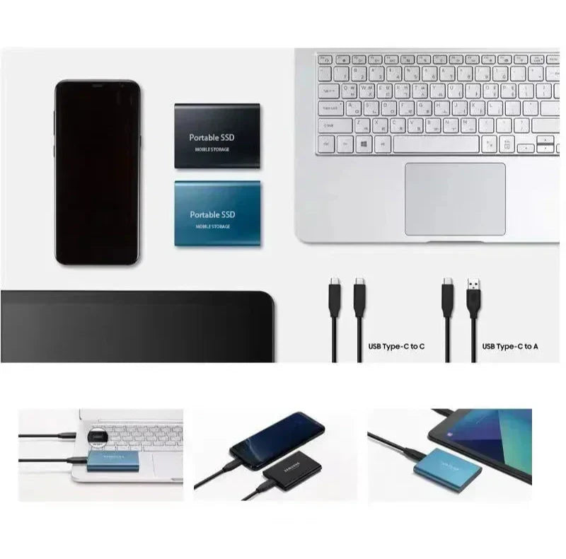 Wydajny 2TB zewnętrzny dysk SSD – Przenośna pamięć dla laptopów i komputerów stacjonarnych VexonGear