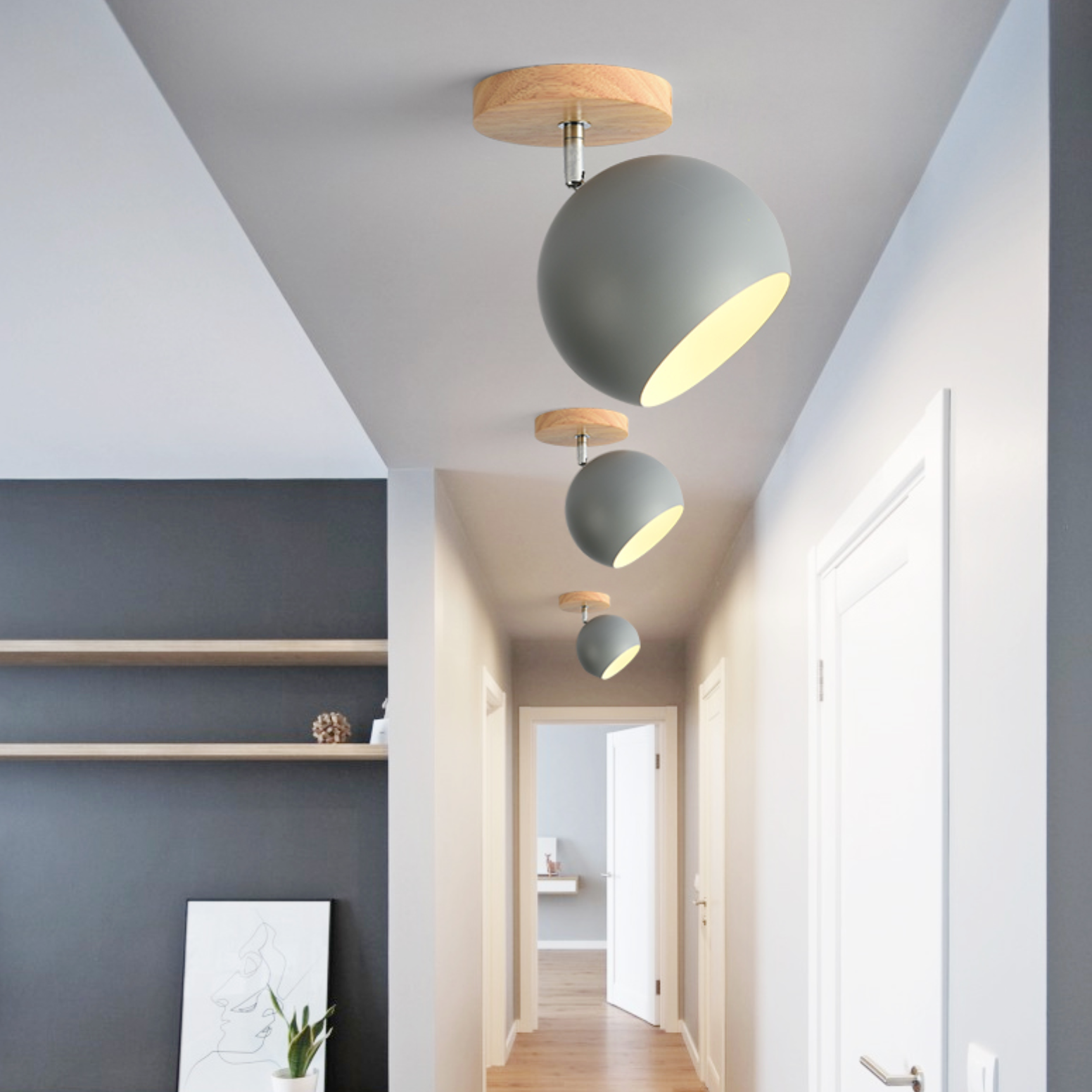 Scandinavian Ceiling Light with Adjustable E27 Socket VexonGear