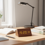 Vexon LED Wooden Clock with Voice Control