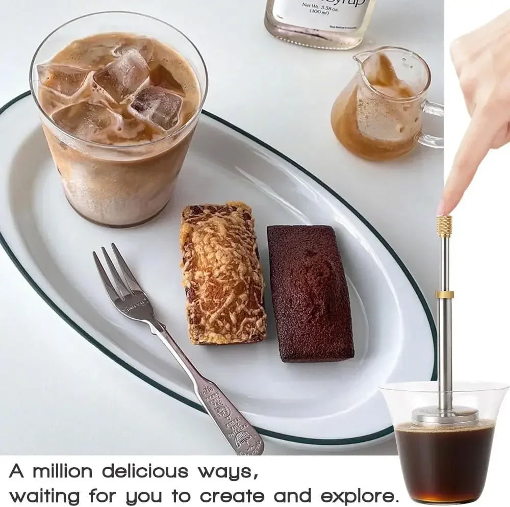 Portable French Press Coffee & Tea Maker | Stainless Steel Travel Brewer VexonGear