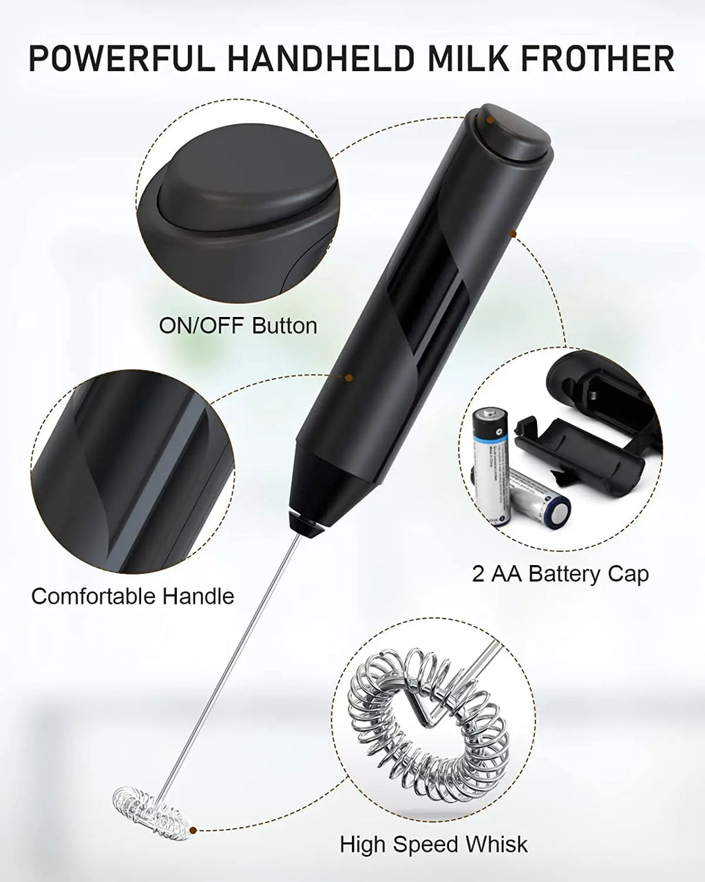 Electric Milk Frother | Professional Handheld Coffee Whisk VexonGear