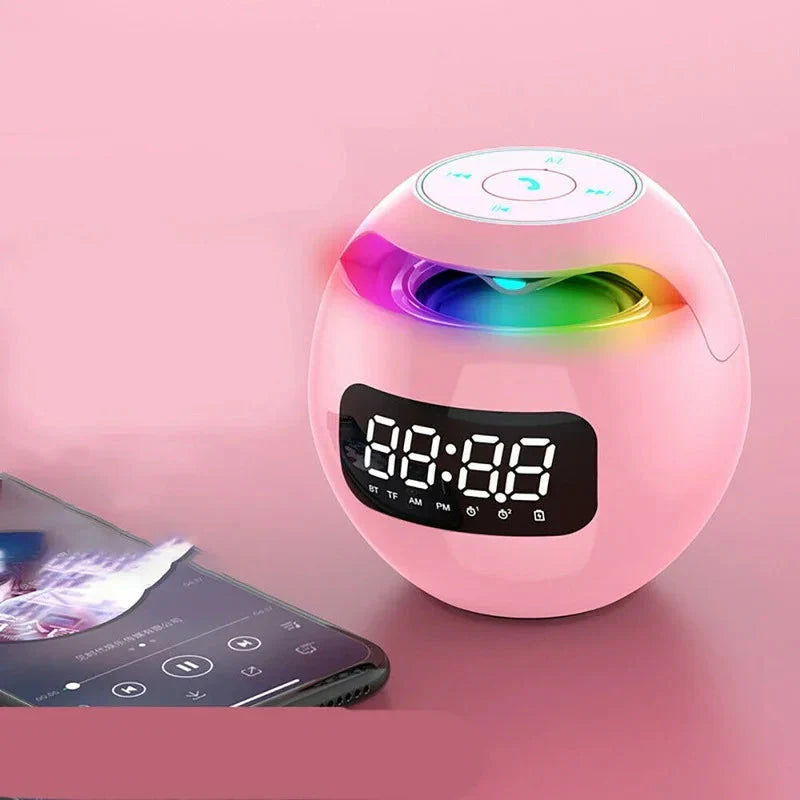 LED Alarm Clock FM Radio Bluetooth Speaker ABS Plastic Construction