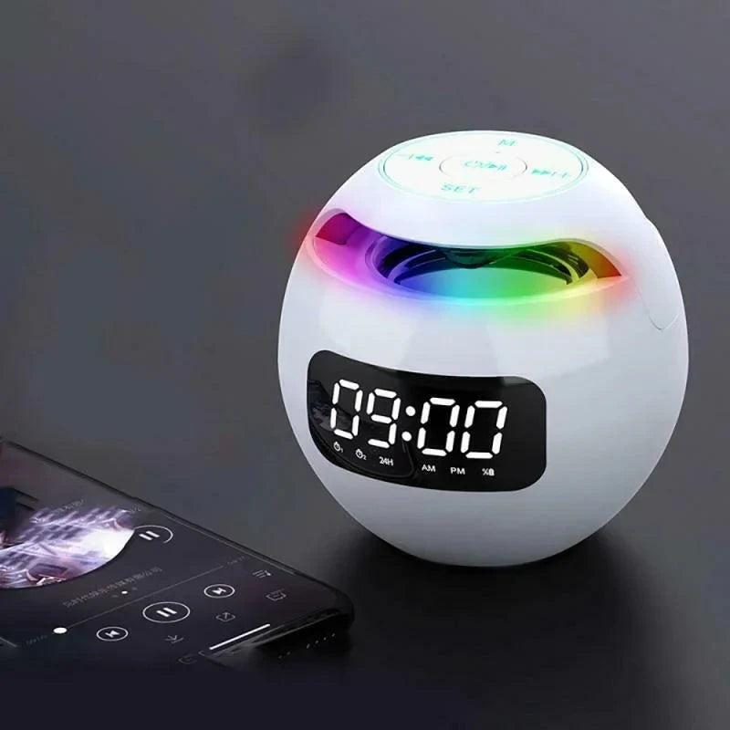 LED Alarm Clock FM Radio Bluetooth Speaker ABS Plastic Construction