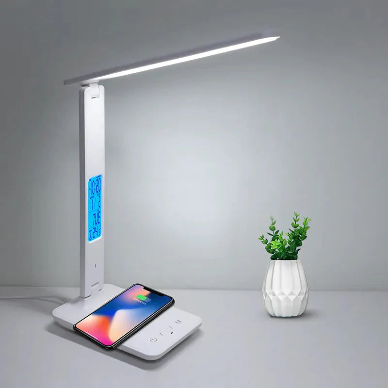 LED Desk Lamp with Wireless Charging Touch Control Adjustable Colour