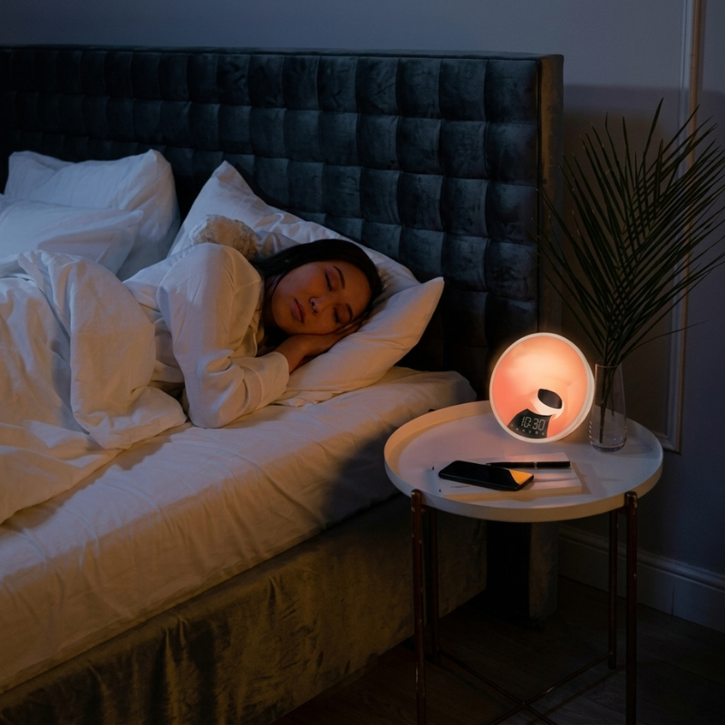 Smart Wake Up Light ABS LED Bluetooth Alarm Clock USB C Rechargeable
