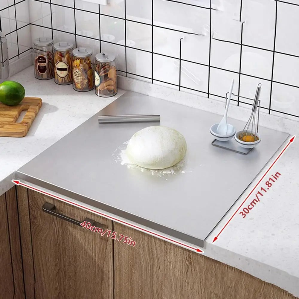 Stainless Steel Cutting Board | Durable Kitchen Surface With Raised Edge VexonGear