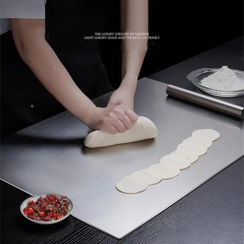 Stainless Steel Cutting Board | Durable Kitchen Surface With Raised Edge VexonGear