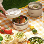 Insulated Stainless Steel Lunch Box | Double Container Set with Thermal Bag VexonGear