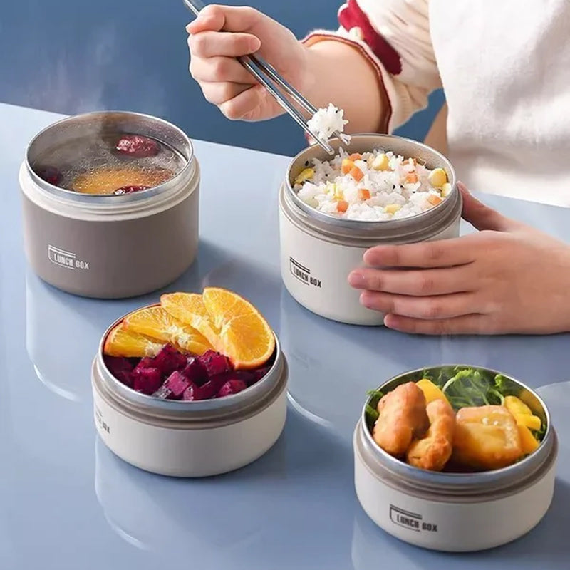 Insulated Stainless Steel Lunch Box | Double Container Set with Thermal Bag VexonGear