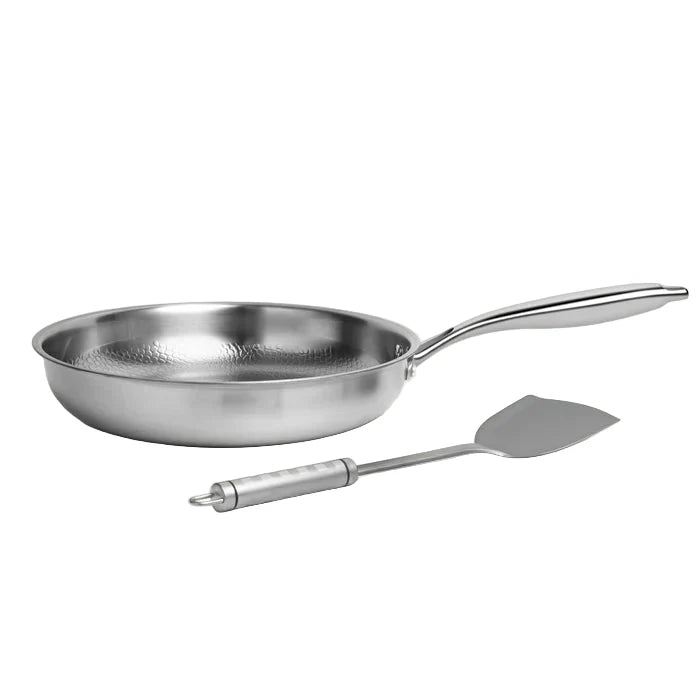 Titanium Hammered Pan Set | PFAS-Free with Matching Utensils VexonGear