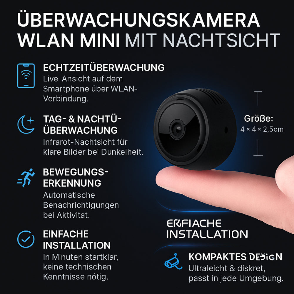 WiFi Mini Security Camera with Night Vision